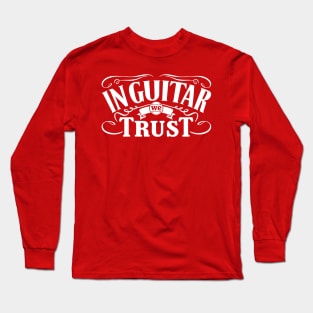 Guitarist Slogan In White Print Long Sleeve T-Shirt